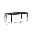 Hixe Dining Table-Black Wood-Turned Legs-Rectangular 84 Inch Top
