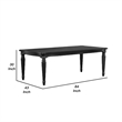 Hixe Dining Table-Black Wood-Turned Legs-Rectangular 84 Inch Top