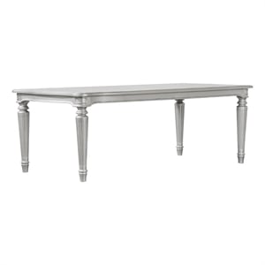 Hixe Dining Table-Silver Wood-Turned Legs-Rectangular 84 Inch Top