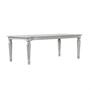 Hixe Dining Table-Silver Wood-Turned Legs-Rectangular 84 Inch Top