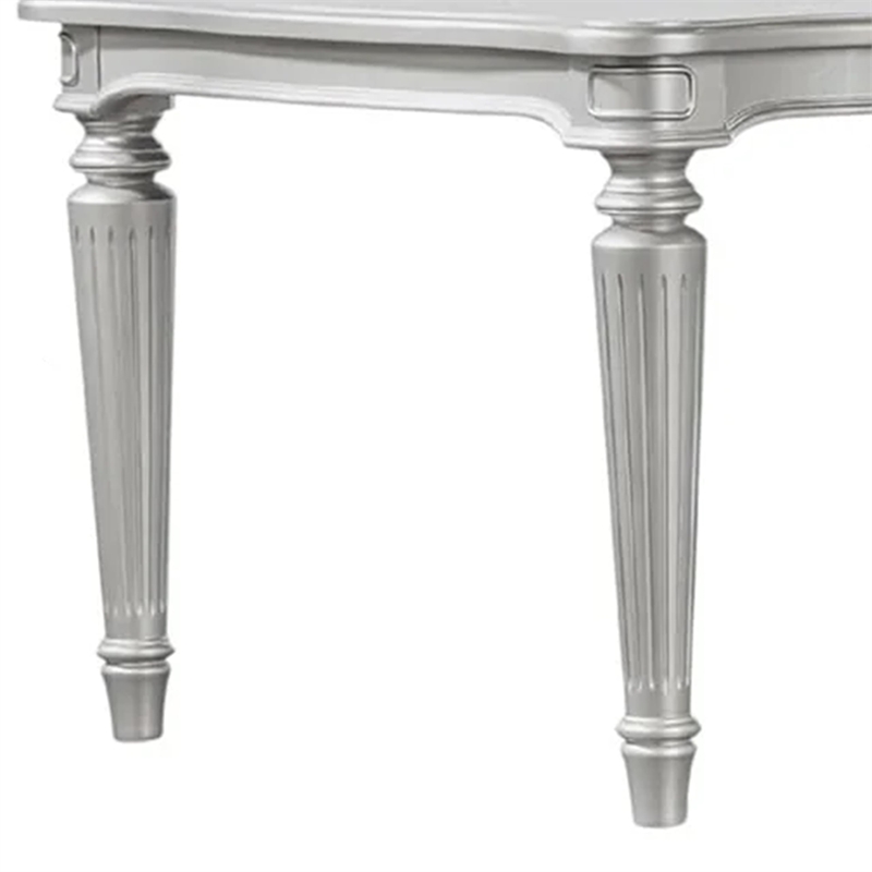 Hixe Dining Table-Silver Wood-Turned Legs-Rectangular 84 Inch Top