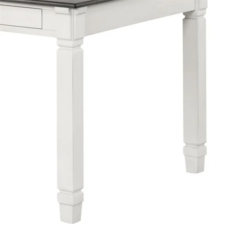 Dola Dining Table-Rustic White-Gray Wood-Rectangular 72 Inch Top