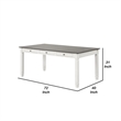 Dola Dining Table-Rustic White-Gray Wood-Rectangular 72 Inch Top