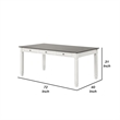 Dola Dining Table-Rustic White-Gray Wood-Rectangular 72 Inch Top