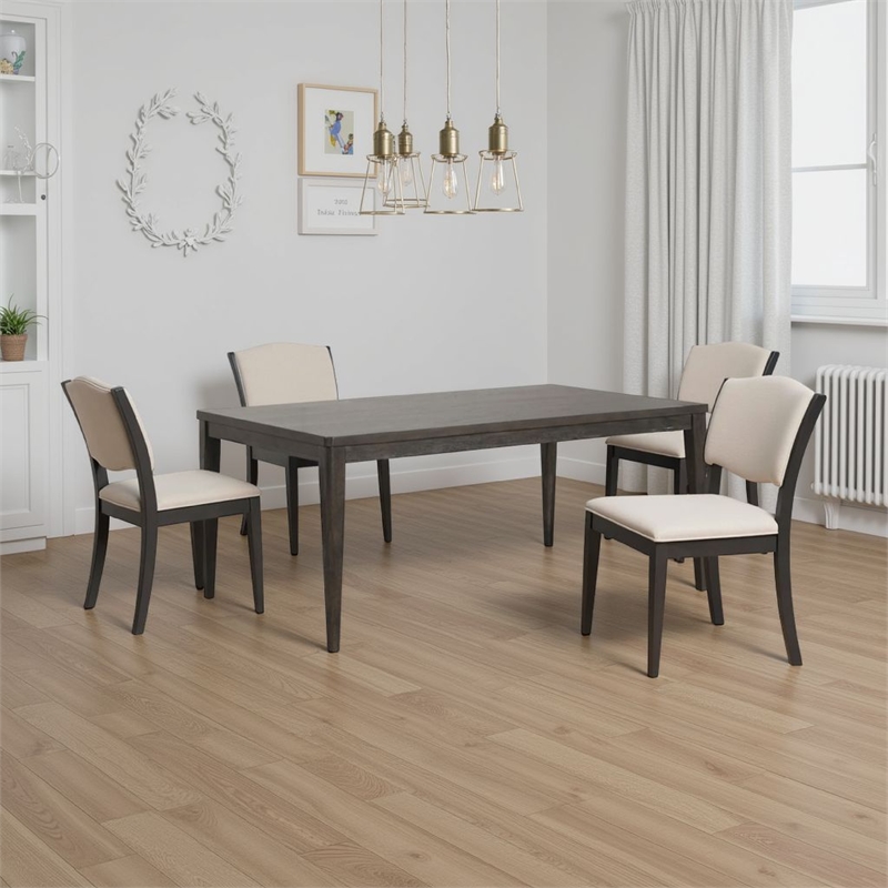 Oline Dining Table-Dark Walnut Brown Wood-Rectangular 72 Inch Top