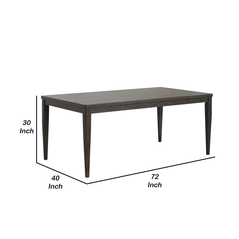 Oline Dining Table-Dark Walnut Brown Wood-Rectangular 72 Inch Top