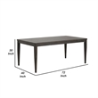 Oline Dining Table-Dark Walnut Brown Wood-Rectangular 72 Inch Top