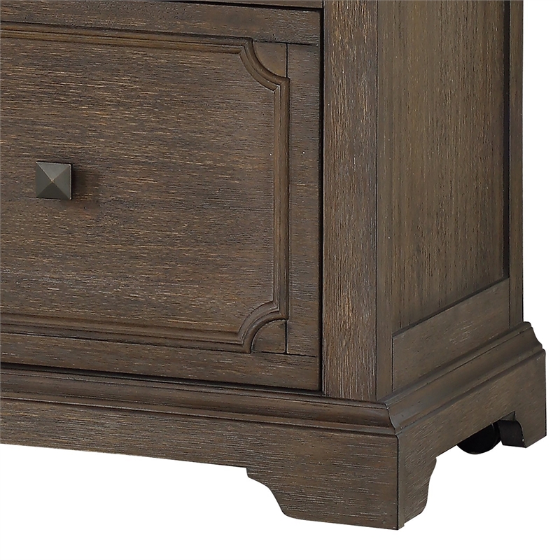 Luon File Cabinet-1 Drawer-Dark Oak Brown Veneer-24 Inch