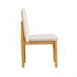 Side Dining Chair Set of 2-Solid Wood-Cream Textured Woven Fabric