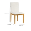 Side Dining Chair Set of 2-Solid Wood-Cream Textured Woven Fabric