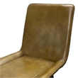 Isha Counter Stool Chair Set of 2-Brown Faux Leather-Black Iron