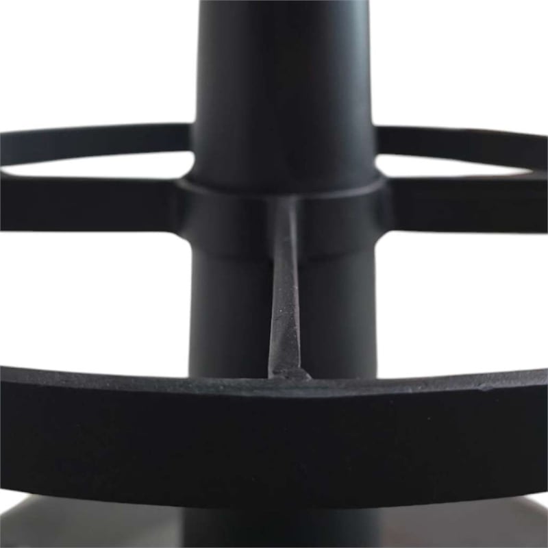 Gevy Counter Height Stool-Round Green Leather Seat with Black Iron Base