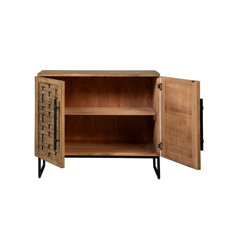 Osin Accent Buffet Cabinet-Woven Door Front-41 Inch Natural Brown