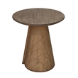 Rela Side End Table-22 Inch Round Top w Tapered Base-Antique Brown