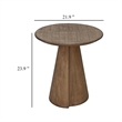 Rela Side End Table-22 Inch Round Top w Tapered Base-Antique Brown