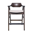 Zsy Barstool Chair w Curved Back-Java Brown Birch Wood-Sand White