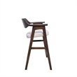 Zsy Barstool Chair w Curved Back-Java Brown Birch Wood-Sand White