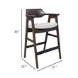 Zsy Barstool Chair w Curved Back-Java Brown Birch Wood-Sand White