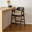 Zsy Barstool Chair w Curved Back-Java Brown Birch Wood-Sand White