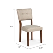 Goko Dining Chair Set of 2-Earthy Yellow Tufted Backrest-Brown Wood