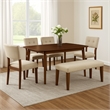 Goko Dining Chair Set of 2-Earthy Yellow Tufted Backrest-Brown Wood