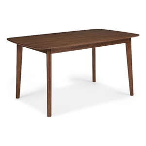 Goko Dining Table-59 Inch Brown Wood Top-Round Tapered Legs