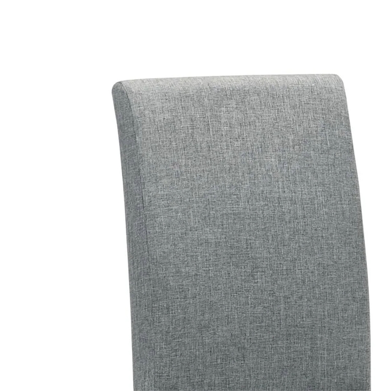 Muly Side Dining Chair Set of 4-Fabric Seating-Gray Brown Wood