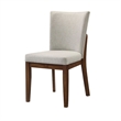 Lere Dining Chair Set of 2-Beige Fabric-Antique Style Brown Wood