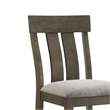 Omal Counter Height Dining Chair Set of 2-Brown Slatted Back-Gray Fabric