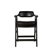 Zsy Counter Stool Chair-Open Back-Black Birch Wood and Faux Leather