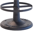 Myra Mushroom Counter Stool-Black Ribbed Leather-Dark Gray Iron Base