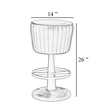 Myra Mushroom Counter Stool-Brown Ribbed Leather-Dark Gray Iron Base