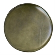 Myra Mushroom Counter Stool-Green Ribbed Leather-Dark Gray Iron Base