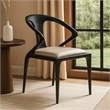 Cid Syla Dining Chair-Black Ash Wood Frame-Faux Leather Seat