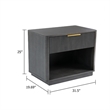 Noe Celia Nightstand-Retro Gray Rubberwood and Faux Wood-32 Inch