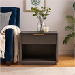 Noe Celia Nightstand-Retro Gray Rubberwood and Faux Wood-32 Inch