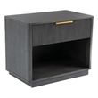 Noe Celia Nightstand-Retro Gray Rubberwood and Faux Wood-32 Inch