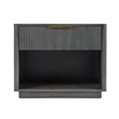 Noe Celia Nightstand-Retro Gray Rubberwood and Faux Wood-32 Inch