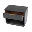 Noe Celia Nightstand-Retro Gray Rubberwood and Faux Wood-32 Inch