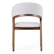 Cid Naj Dining Chair-Gray Fabric Cushions-Curved Walnut Brown Rubberwood