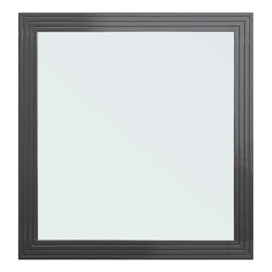 Cid Resu Dresser Mirror-Gray Slatted Frame-41 Inch-Engineered Wood