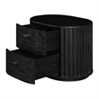 Fely Nightstand-2 Drawers-Gold Metal Handles-Black Acacia Veneer