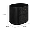 Fely Nightstand-2 Drawers-Gold Metal Handles-Black Acacia Veneer