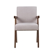 Cid Jose Dining Chair Set of 2-Beige Polyester-Walnut Brown Wood