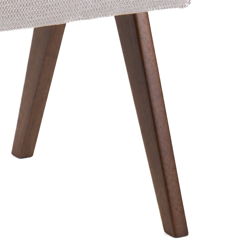 Cid Jose Dining Chair Set of 2-Beige Polyester-Walnut Brown Wood