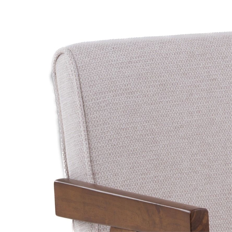 Cid Jose Dining Chair Set of 2-Beige Polyester-Walnut Brown Wood