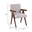Cid Jose Dining Chair Set of 2-Beige Polyester-Walnut Brown Wood