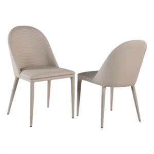 Envik Side Dining Chair Set of 2-Brown Metal-Faux Leather Foam Cushions