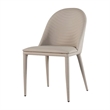 Envik Side Dining Chair Set of 2-Brown Metal-Faux Leather Foam Cushions