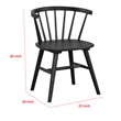 Yely Side Dining Chair Set of 2-Spindle Back-Shaker Legs-Black Rubberwood